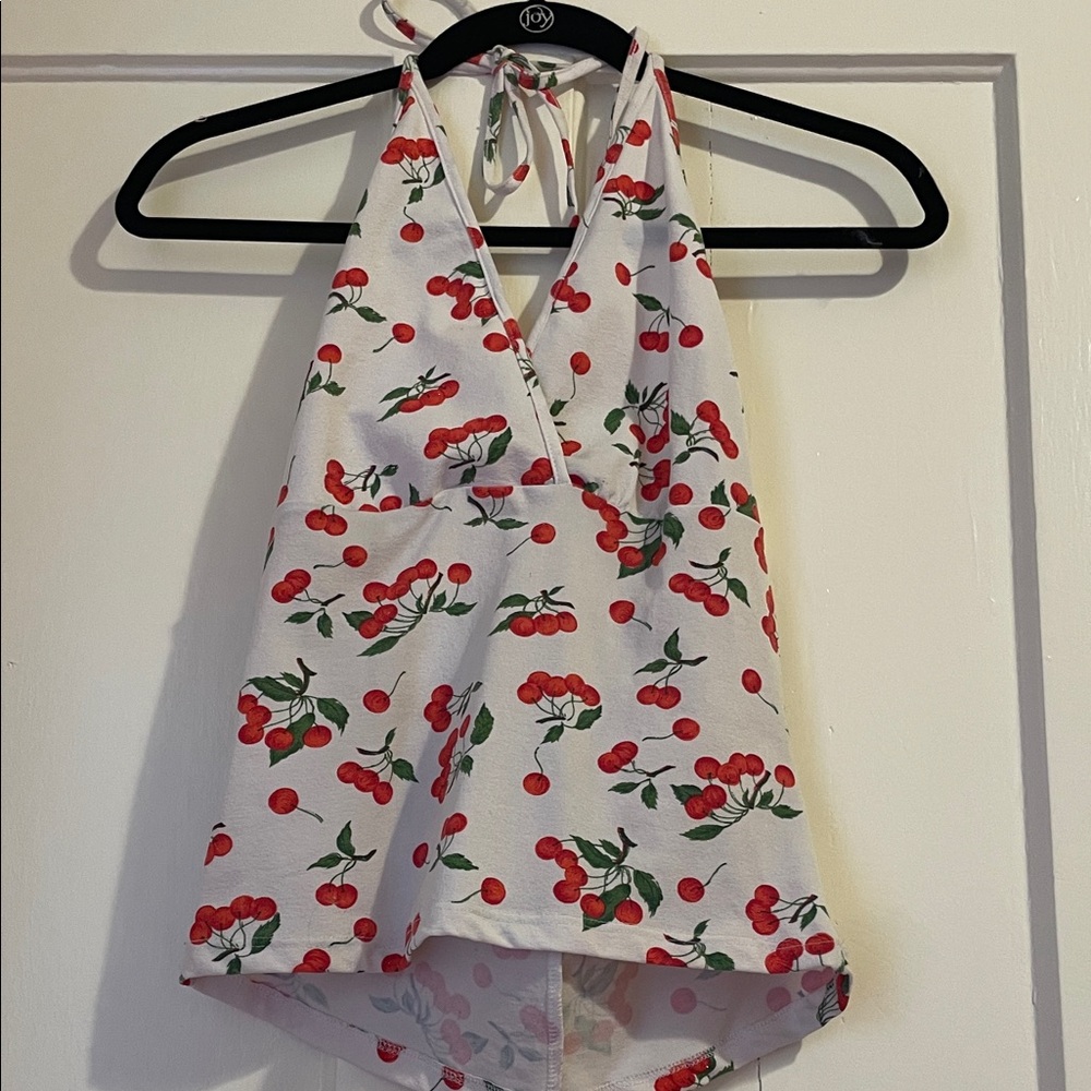 Vintage Forever 21 Cherry Print Halter